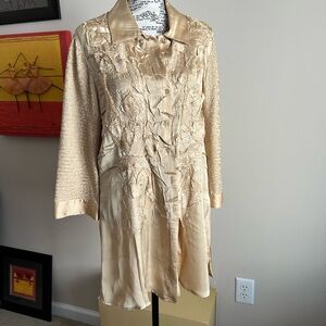 Chico's Beige Floral Textured Blouse